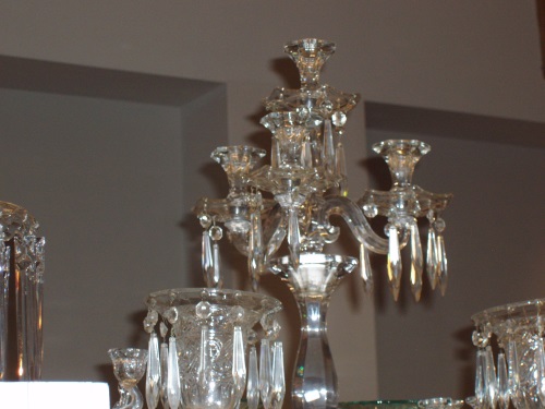 Antique Heisey Glass Candelabra